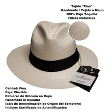 Cargar imagen en el visor de la galería, PANAMA HAT FINO MAESTRO TEJEDOR